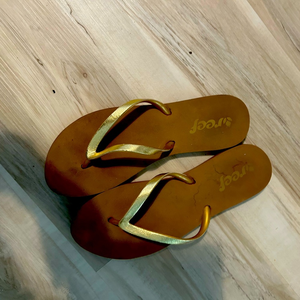 Reef brand gold flip flops